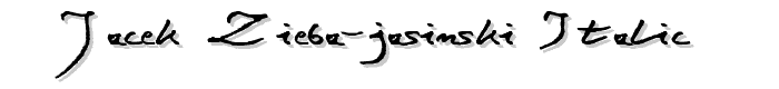 Jacek Zieba-Jasinski Italic font